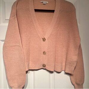 American Eagle Outfitters Light Salmon/Tan Cardigan